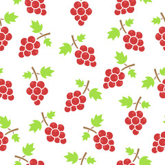 Grape red seamless pattern vector white background. Simple fruit illustration. Fresh healthy food concept.