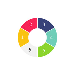 Infographic templates for business concept with 6 parts. Template for cycling diagram, graph, chart or presentation.
