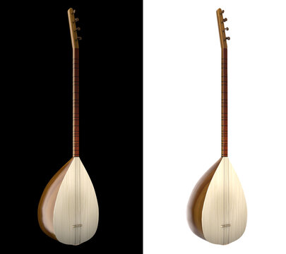 Turkish national musical instrument baglama saz, incense burner in the  Ottoman Muslim style and a traditional handmade plate Stock Photo