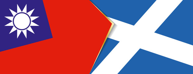 Taiwan and Scotland flags, two vector flags.