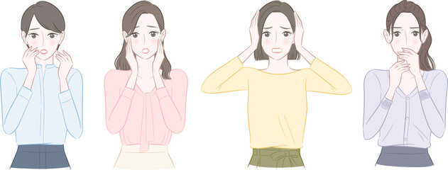 焦る女性のイラスト