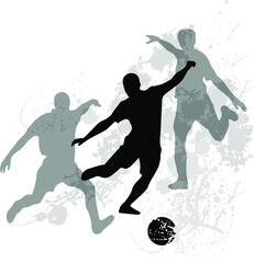 Fototapeta na wymiar Vector set of football, soccer players