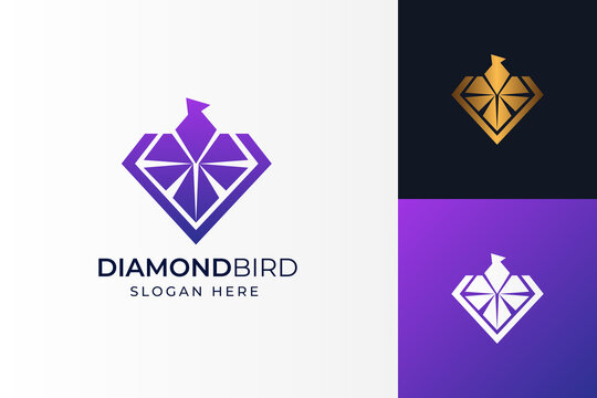 Diamond geometric logo combination of bird