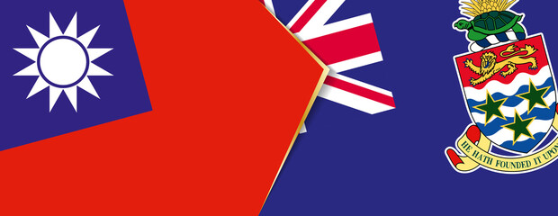 Taiwan and Cayman Islands flags, two vector flags.