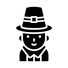 Pilgrim man icon, Thanksgiving related vector