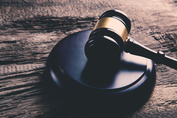 judge gavel on the  wooden background