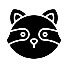 Raccoon head icon, Thanksgiving related vector