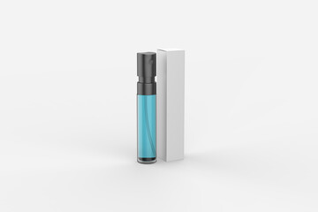 Perfume atomizers template realistic spray case for fragrance.open packaging isolated on white background. 3d illustration