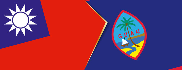 Taiwan and Guam flags, two vector flags.