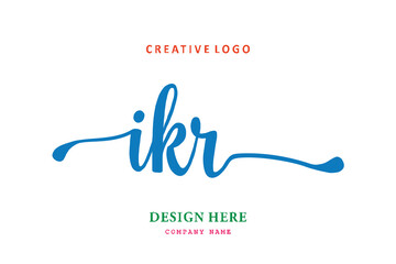 Obraz premium IKR lettering logo is simple, easy to understand and authoritative