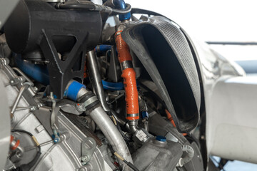 Obraz premium Aircraft piston engine - fuel injected engine