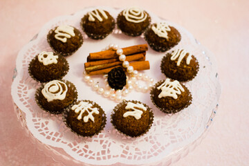 tasty round mini cakes. delicious for holidays