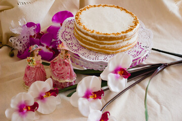 Obraz na płótnie Canvas piece of cheesecake, cake. delicious for holidays