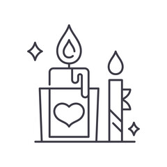 Candle icon, linear isolated illustration, thin line vector, web design sign, outline concept symbol with editable stroke on white background.