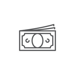 Cash money lcon. symbol, line, color, outline style pictogram on background. Vector graphics