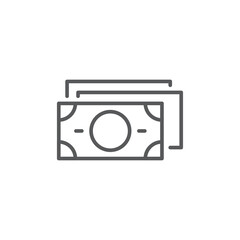 Cash money lcon. symbol, line, color, outline style pictogram on background. Vector graphics