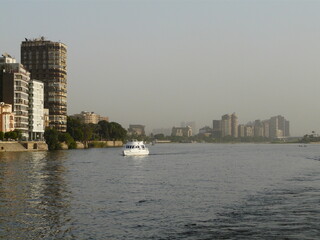 city skyline and river