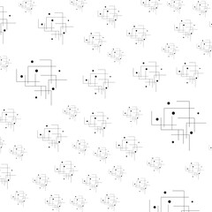 Vector monochrome geometric background. black and white pattern from geometric elements. Repeating parts of the pattern.