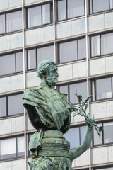 The monument to Francis Garnier in Paris, France. Monument is an ensemble carved in 1898, dedicated...
