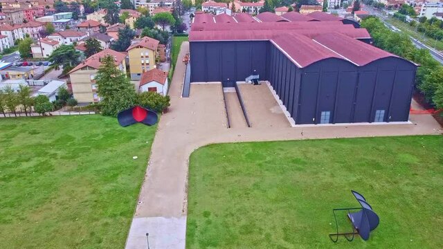 Aerial view of the Burri Museum Ex Tobacco Dryers in Citt&agrave; di Castello, Umbria