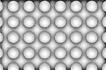 Monochrome dotted abstract vector background with circles in pointillism style isolated on white backdrop