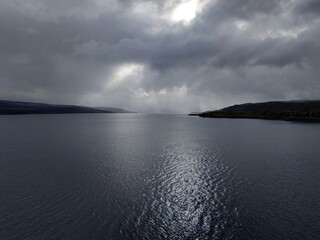 View on the open water near Tobermory Scotland UK at the autumn