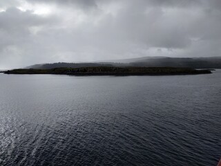 View on the open water near Tobermory Scotland UK at the autumn