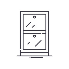 Cabinet icon, linear isolated illustration, thin line vector, web design sign, outline concept symbol with editable stroke on white background.