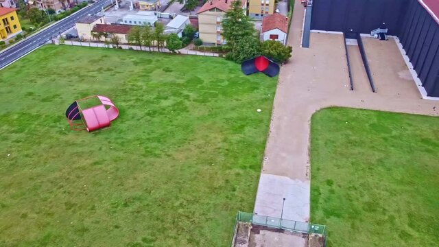 Aerial view of the Burri Museum Ex Tobacco Dryers in Citt&agrave; di Castello, Umbria
