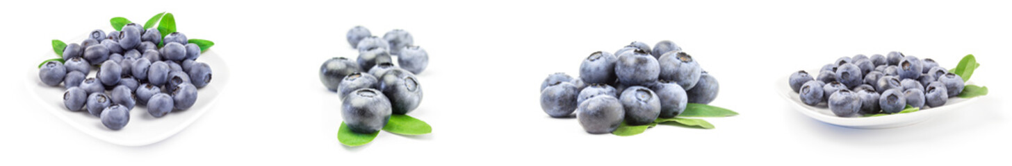 Group of bog bilberry over a white background