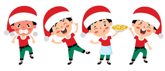 Christmas Greeting With Cartoon Characters
