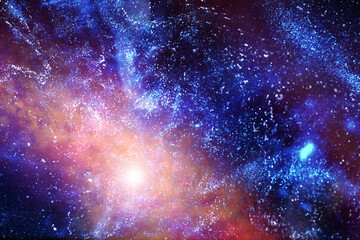Universe in a distant galaxy with nebulae and stars