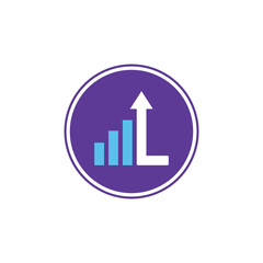 Letter L Marketing Graph Growth Logo Design