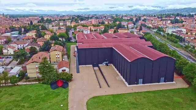 Aerial view of the Burri Museum Ex Tobacco Dryers in Citt&agrave; di Castello, Umbria