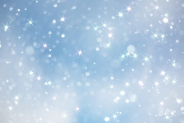 blue snowfall bokeh background, abstract snowflake background on blurred abstract blue