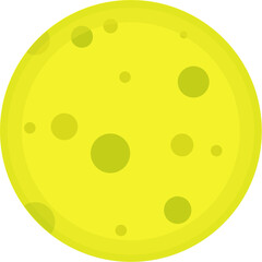 Sun Flat Design with Transparent Background Square