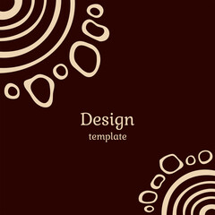 Invitation graphic card with stylized sun. Australian art. Aboriginal painting style. Applicable for covers, posters, flyers, brochures. Ethnic motifs. Color vector background.