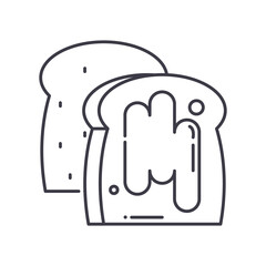 Butter cake icon, linear isolated illustration, thin line vector, web design sign, outline concept symbol with editable stroke on white background.
