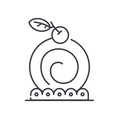 Cake roll icon, linear isolated illustration, thin line vector, web design sign, outline concept symbol with editable stroke on white background.