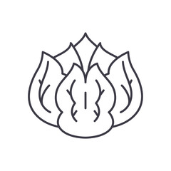 Cabbage concept icon, linear isolated illustration, thin line vector, web design sign, outline concept symbol with editable stroke on white background.