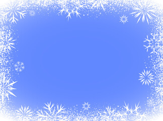 Winter background with different snowflakes. Festive wallpaper for a Christmas and New Year festive decor. Vector illustration