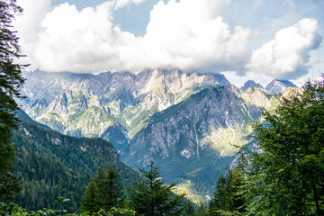 Fototapeta na wymiar View from the Antelao refuge, near Pieve di Cadore, Veneto - Italy