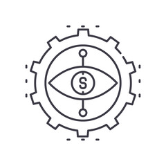 Business vision concept icon, linear isolated illustration, thin line vector, web design sign, outline concept symbol with editable stroke on white background.