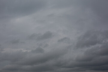 Cloudy sky with gray clouds. Storm