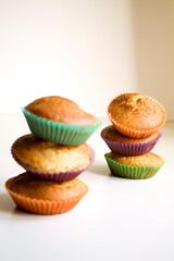 muffins stacked on the table