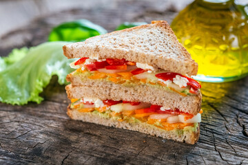 Delicious vegan toast sandwich