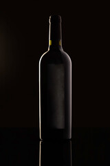 Wine bottle with blank label