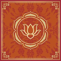 water lily, wedding card design, royal India	