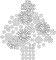 
Christmas tree. Illustration decoration. White Pattern