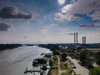 Beautiful city and river landscape